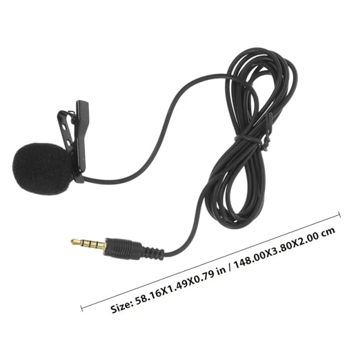 Homoyoyo Professional Portable Metal Condenser Mic Clip on Lavalier Microphone with 3.5mm Plug for Phone Video Recording Compatible with Tablets, for Interviews and Vlogging