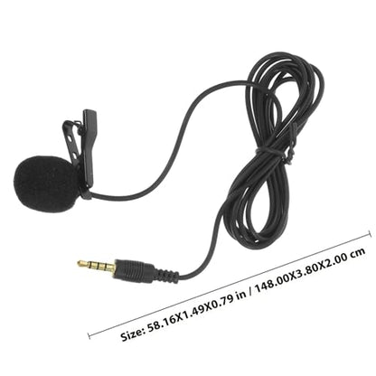 Homoyoyo Professional Portable Metal Condenser Mic Clip on Lavalier Microphone with 3.5mm Plug for Phone Video Recording Compatible with Tablets, for Interviews and Vlogging