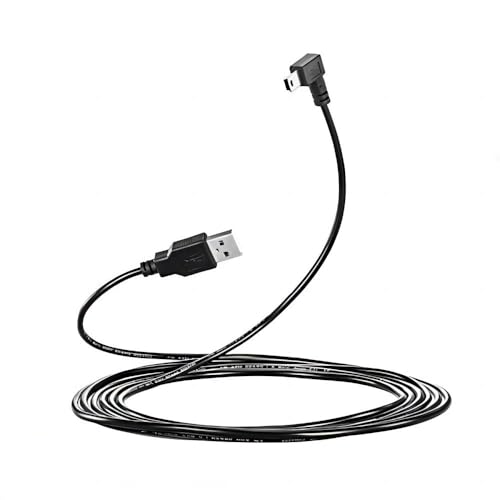 3M USB A to Mini B USB Cable 90 Degree Data Sync Charge Cord with 5 pcs Wiring Clips for Nextbase Dash Cam Car GPS Navigator DVR Digital Camera (Right Angle) - color: Right Angle