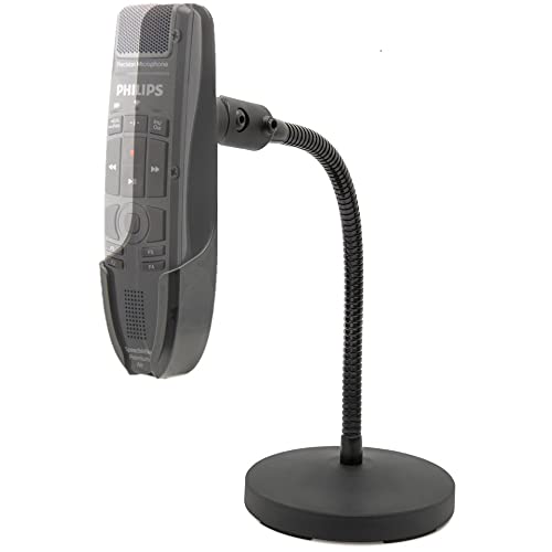ECS WordFlex Gooseneck Holder Stand Compatible with Nuance PowerMic 4 & Philips SpeechMike Microphones SMP4000, SMP4010, LFH3200, LFH3210, LFH3500, LFH3510, SMP3700, SMP3710, SMP3800 Ease Hand Stress