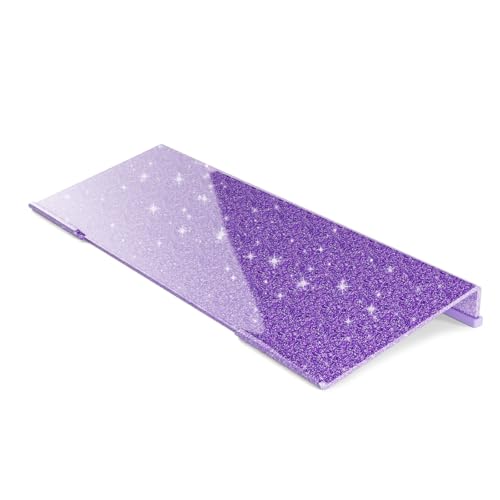 BEEGO Ergonomic Computer Keyboard Stand - Glitter Purple Acrylic Keyboard Riser Tilted Keyboard Holder Keyboard Tray with Purple Non-Slip Strip for Easy Typing at Home School Office Desk Accessories - color: Glitter Purple W/ Purple Strip, size: 1PCS