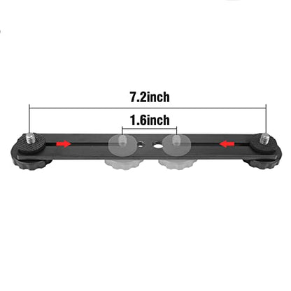 Dual Camera Mount Flash Extension Bar, ChromLives 8"/20.3cm Tripod Bracket Mount, 1/4'' Dual Hot Shoe Mount for Camera Compatible with LED Light, DSLR Camera, Tripod and More