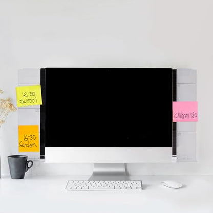 2Pcs Computer Monitor Memo Board with Box Packaging, Home Office Essentials Office Desk Accessories, Multifunction Message Board Note Holder Phone Holder