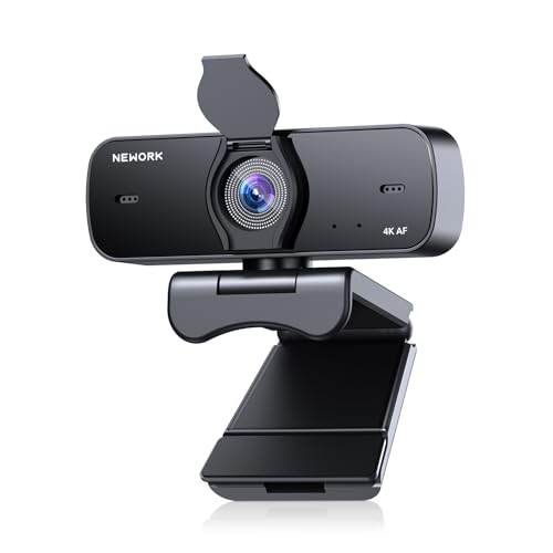 EasyCam 4K Webcam, CDAF Autofocus, Auto Light Correction, 77°FOV, Computer Camera with Dual Mics, Privacy Cover, Plug & Play, for Zoom/Teams/Skype/Google Meet - color: 4K Standard