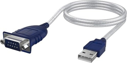 SABRENT USB 2.0 to Serial (DB9 RS232) Adapter Cable, Prolific Chipset, Driver Support Required for Some Systems, Windows 11/10/8/7, macOS, Linux (CB-DB9P) - size: USB-A 2.5FT – RS-232
