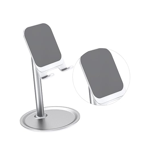 KALLORY Metal Phone Holder for Desk Adjustable Tablet Stand for Tablets Flexible Lazy Bracket Compatible Smartphones Space-Saving Design White - color: White