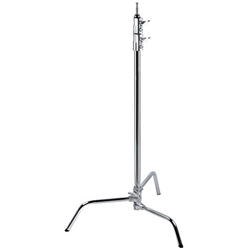 Kupo 40" C-Stand Sliding Leg with Quick-Release System Professional Grip Stand for Photography and Video Lighting Support with Silver Steel Riser, Silver (KS707412)
