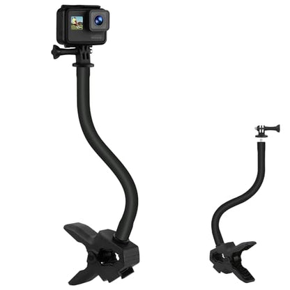 Upgraded Camera Jaws Flex Clamp Mount,11.8 inch Flexible Gooseneck Arm,Compatible for Gopro Hero 13/12/11/10/9/8/7/6/5/4/Max/Fusion,Insta360 one X1/X2/X3/R/RS,Mevo Start,DJI Osmo Pocket3 Action Camera