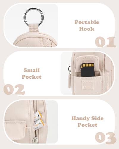 SQERO Soft Camera Case for Digital Camera KODAK PIXPRO FZ55/ FZ45/CAMKORY DC403 FHD 1080P,Travel Camera Pouch, Carry Case Bag Cute Small - color: Beige