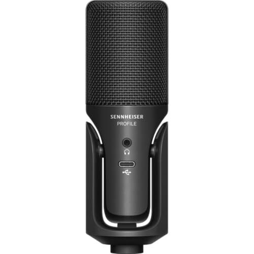 Sennheiser Profile USB Condenser Microphone Streaming Set with Boom Arm Bundled with Wind Screen Pop Filter + Closed-Back Headphones + Cleaning Cloth (4 Items)