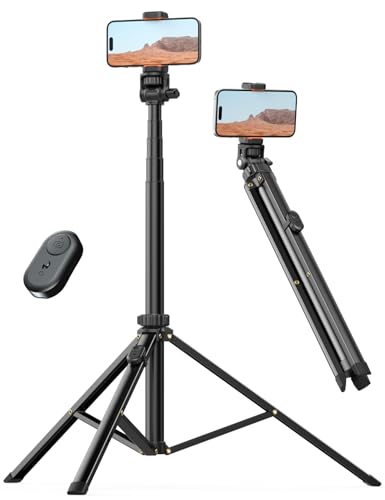 86'' Phone Tripod & Selfie Stick, Tripod for iPhone with Detachable Remote, Portable Phone Tripod Stand for Video Recording, Travel Tripod for Cell Phone, Compatible with Smartphones, DSLR - style: 86‘’