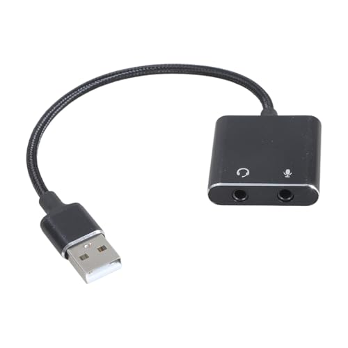 Multifunctional USB Sound Card Adapter Wire Headphone and Microphone Converter for Gaming Podcasting & Online Meetings Connection Cord