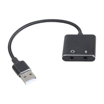 Multifunctional USB Sound Card Adapter Wire Headphone and Microphone Converter for Gaming Podcasting & Online Meetings Connection Cord