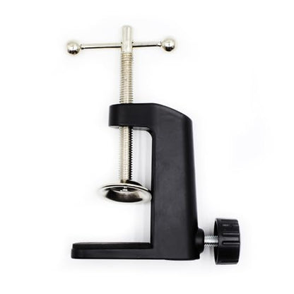 Universal C-Clamp Lamp Holder Desk Mount Clamp Base for Swing Arm Lights, DIY Lighting, Monitors, Workbenches - color: Black