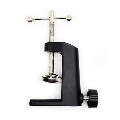Universal C-Clamp Lamp Holder Desk Mount Clamp Base for Swing Arm Lights, DIY Lighting, Monitors, Workbenches - color: Black