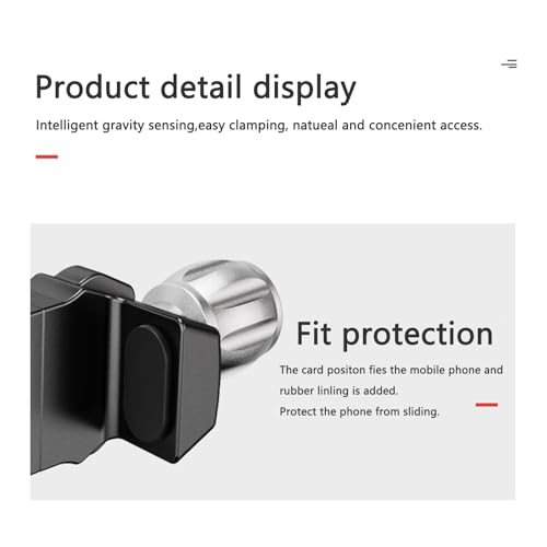 Ultralight Phone Tripod Mount T6061 Aerospace Aluminum 150g 360° Ball Head Auto-Clamp Gravity Sensor Fit 58-88mm Phones for Vlogging/Car/Desktop Filming (YH-BFZ-01C)