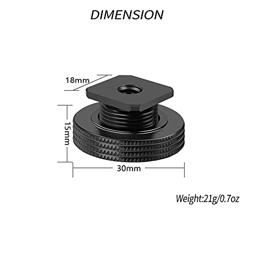 1/4" Female to Hot Shoe Adapter - 2 Packs, Hot Shoe Mount Adapter with 1/4" Male Screw Adapter for Magic Arm, Monitor, Video Light
