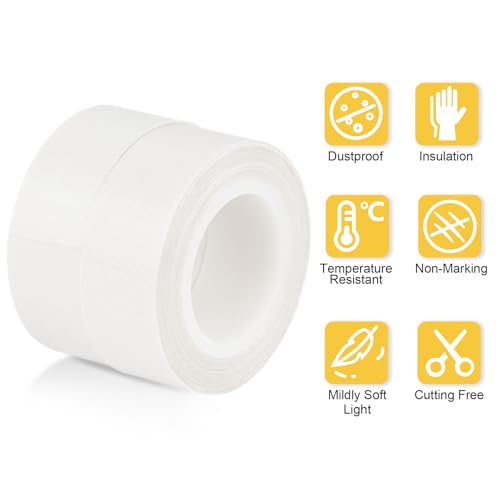 Light Soften Tape 2 PCS 0.78inx32.8ft LED Light Strip Masking Tape for Slightly Diffuser Light,White - color: White