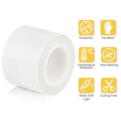 Light Soften Tape 2 PCS 0.78inx32.8ft LED Light Strip Masking Tape for Slightly Diffuser Light,White - color: White