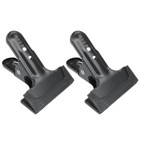 2 Pack Heavy Duty Spring Clamps, Large Black Metal Clamps Background Clips A Clip for Photography Backdrops Photo Studio - color: 2 Pack Black