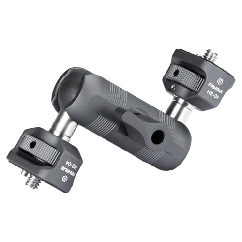 FANAUE Mini Articulating Arm Mount Camera Accessories Compatible with 1/4"-20 to 1/4"-20 Connectors (with Locating Pins) Aluminum-Built Arm Offers Flexibility Connectors