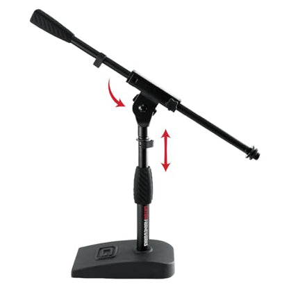 Gator Frameworks Short Weighted Base Desktop Microphone Stand with Boom arm, and Adjustable Height, Base Dimensions - 4.5" X 8" (GFW-MIC-0821) - style: Weighted Base