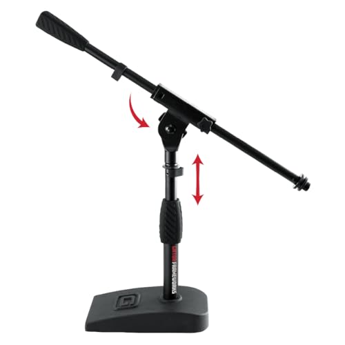 Gator Frameworks Short Weighted Base Desktop Microphone Stand with Boom arm, and Adjustable Height, Base Dimensions - 4.5" X 8" (GFW-MIC-0821) - style: Weighted Base