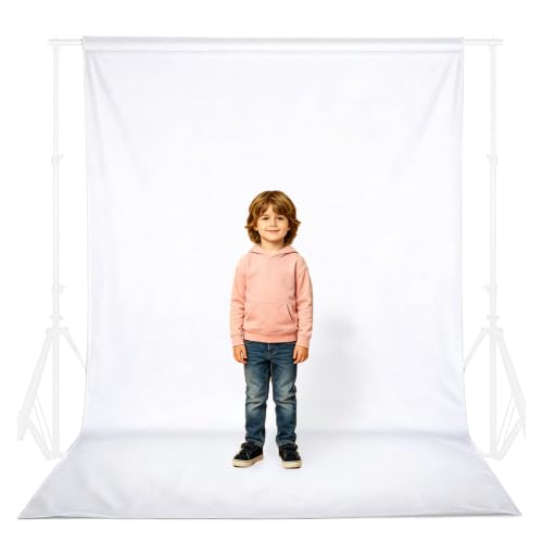 White Photo Backdrop for Photoshoot, Studio Photo Backgrounds 5ft x 7ft | Polyester Fabric, 2.76in Rod Pocket for Easy Hanging, Versatile Photography Backdrop for Portrait, Live Streaming, Video - color: White, size: 5x7ft