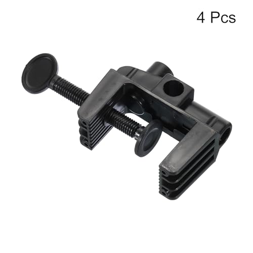 PATIKIL 0.51" Hole Dia. Desk Clamp, 4 Pcs Plastic Adjustable Universal C-Clamp Base for Microphone Mic Arm Table Lamp Gooseneck Mount Holder, Black