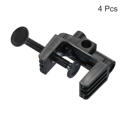 PATIKIL 0.51" Hole Dia. Desk Clamp, 4 Pcs Plastic Adjustable Universal C-Clamp Base for Microphone Mic Arm Table Lamp Gooseneck Mount Holder, Black