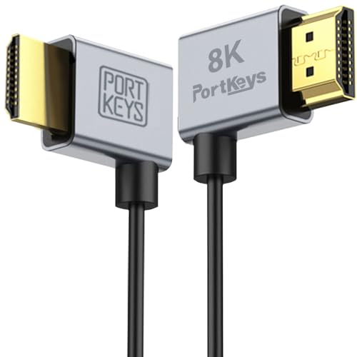 Portkeys 8K Ultra Thin HDMI Cable 2.5mm Diameter, A Slim Soft Cable 48Gbps Ultra High Speed HDMI 2.1 Cord 8K@60Hz, 4K@120Hz for Monitor, PS5, Xbox, PC, HDTV (A to A, 1m) - color: A to A, size: 1m