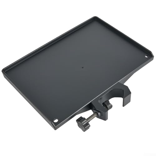Microphone Stand Soundcard Tray, Plastic Sound Card Tray Mount Clamp on Rod Holders for Live Streaming, Recording, Black(M) - size: M