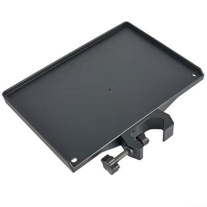 Microphone Stand Soundcard Tray, Plastic Sound Card Tray Mount Clamp on Rod Holders for Live Streaming, Recording, Black(M) - size: M