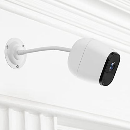 Mippko 2 Pack Camera Flexible Wall Mount Holder Compatible with Arlo/Blink/Reolink/Nest/Wyze/SimpliSafe Camera,Adjustment 8 inch Long Gooseneck Arm with Metal Base,1/4"-20 Threaded Screw,White - color: White