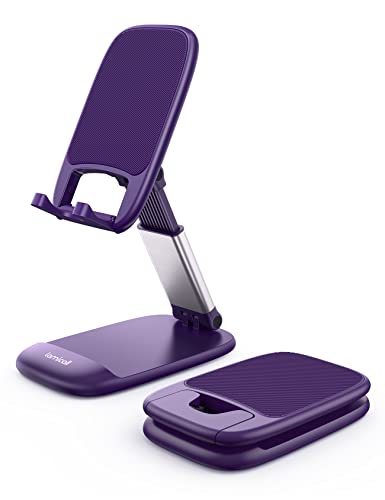 Lamicall Purple Phone Holder for Desk - Dark Purple Cellphone Stand Desk Accessories Desktop Office Must Have, Gifts for iPhone 17 16 15 14 13 Pro Max Mini, 12 11 X Plus SE, 4-8'' Telephone Stand - color: Dark Purple