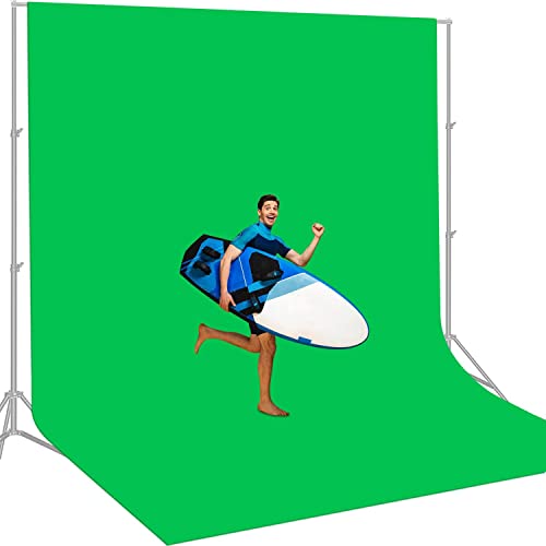 Aimosen 12 X 10 FT Large Green Screen Backdrop for Photography, GreenScreen Background for Zoom Meeting, Polyester Cloth Fabric Curtain, Chromakey Video Photoshoot Studio YouTube Conference Streaming - color: Green