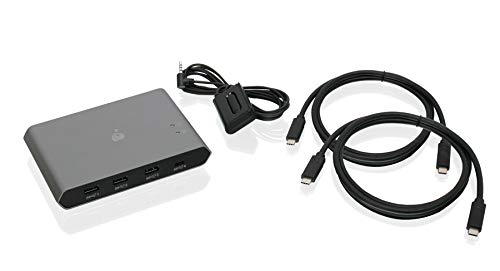 IOGEAR USB-C 2 Port Switch - Transfer Files Between PC & Mac OS X - 3 USB-A - 1 USB-C - Switch Method Remote - Mouse or Hotkey - LED Indicator - USB-C 85W Pass Through - GUS4C2 - size: 2x4, style: USB-C/2-Port
