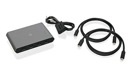 IOGEAR USB-C 2 Port Switch - Transfer Files Between PC & Mac OS X - 3 USB-A - 1 USB-C - Switch Method Remote - Mouse or Hotkey - LED Indicator - USB-C 85W Pass Through - GUS4C2 - size: 2x4, style: USB-C/2-Port