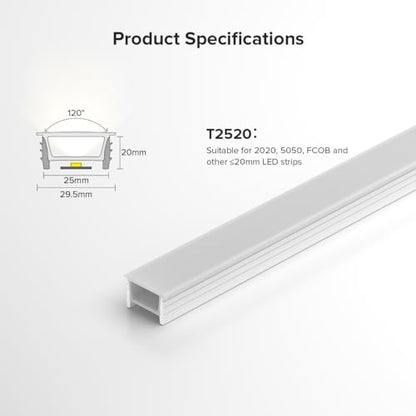 BTF-LIGHTING Silicone LED Channel System 16.4Ft Flexible Milky White Cover DIY Spotless Tube for ≤20mm Width LED Strip,Neon Rope Light Channel Diffuser, for Kitchen Cabinet, Room, Patio(No LED Strip) - size: 16.4FT, style: 25X20mm