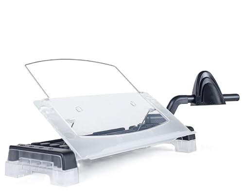 MemoScape Adjustable in-Line Document Holder for Typing | Reduces Neck Strain, Improves Focus, Boosts Desk Organization, and Workflow | Paper Holder Stand for Desk and Home Office - Black (VUR 2060) - color: Black/Clear