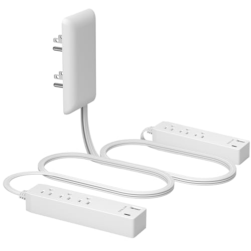 LIDER Outlet Extender with 3 Receptacles, 2 Power Strip with USB-A & USB-C, Ultra-Thin Wall Plate Plug with Cord Extender, 3-Outlet Power Strip, 3ft Cord, 1625W, ETL Listed, Matte White - color: White, size: 1 Pack