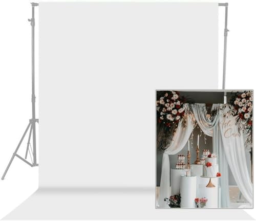 Photo Backdrop White 10 x 10ft, White Backdrop for Photoshoot, Solid White Photography Backdrop Background, Seamless Photo Backdrop Curtain for Wedding Baby Shower Picture Photobooth Portrait Backdrop - color: white backdrop, size: 10x10ft