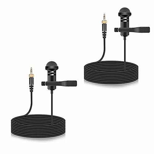 2-Pack Lavalier Microphone Compatible with Rode Wireless Pro/Wireless GO II 2 Bodypack Transmitters, Omnidirectional Condenser Lapel Mic for Vlog/Lectures/Broadcasters - color: Screw Version