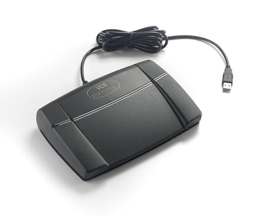 Altoedge Transcription Foot Pedal Bundle with Ear Bud Headset with Microphone
