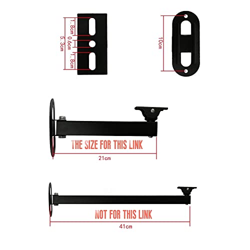8" Long Arm Bracket 180 Degree Rotatable Projector Wall Mount Stand Bracket for Security CCTV Camera Wall Corner Mount Projector Metal Bracket