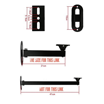 8" Long Arm Bracket 180 Degree Rotatable Projector Wall Mount Stand Bracket for Security CCTV Camera Wall Corner Mount Projector Metal Bracket