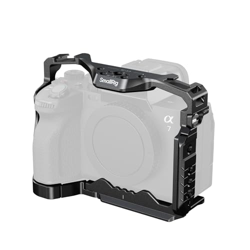 SmallRig HawkLock Quick Release Full Cage for Sony Alpha 7R V/Alpha 7 IV/Alpha 7S III/Alpha 1 / Alpha 7R IV/Alpha 7 V, Built-in Quick Release Plate for Arca, Cold Shoes (Upgraded Version) - style: Normal Cage