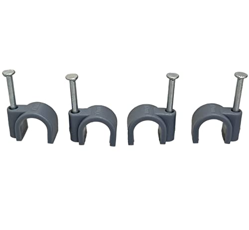 On1shelf Cable Clips Round Grey x 50pcs (0.31" / 8mm)
