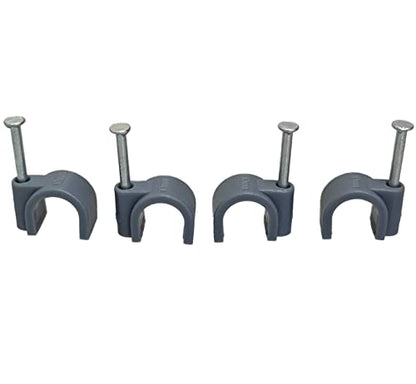 On1shelf Cable Clips Round Grey x 50pcs (0.55" / 14mm)