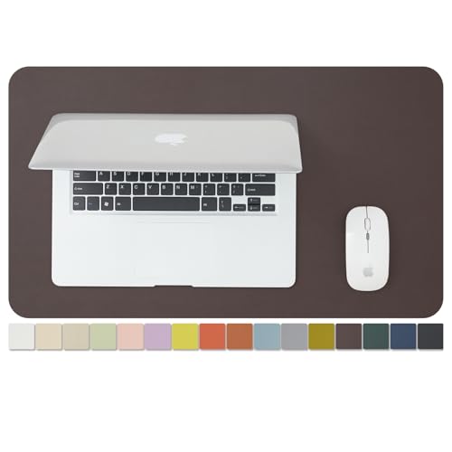 Leather Desk Mat - Small Non-Slip PU Desk Pad for Office and Home - Desk Organization and Accessories - Ideal for Large Mouse Pad and Small Desk Mats on Top of Desks (Coffee,23.6"x 13.8") - color: Coffee, size: 23.6" x 13.8"